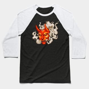 Red Oni Mask Baseball T-Shirt